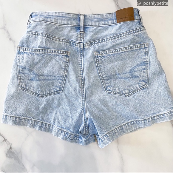 AE denim ripped distressed jean mom comfort stretch band skort - Picture 11 of 16